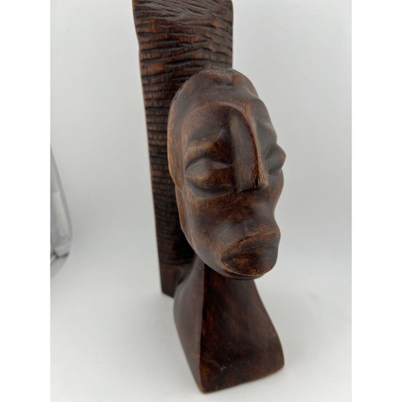 Vintage Collectible Decorative African Hand Carved Wooden Sculpture -‎ Lot of 2 - Picture 4 of 16